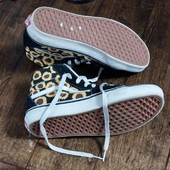Vans Black and White Sunflower High-Tops - Picture 11 of 13